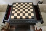 Wooden Chess set: Chess table "Royal Classic" with Drawers + 2 stools, dark color - Image 6