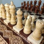 Chess Set: Chess Table "The Art of a Winner" with 2 Drawers and Cells + chess pieces "Elegant classic" - Image 9