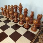 Chess Set: Chess Table "The Art of a Winner" with 2 Drawers and Cells + chess pieces "Elegant classic" - Image 7