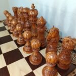 Chess Set: Chess Table "The Art of a Winner" with 2 Drawers and Cells + chess pieces "Elegant classic" - Image 8