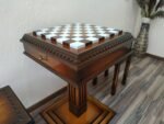 Wooden Chess set: Chess table "Royal Classic" with Drawers + 2 stools - Image 3