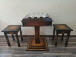 Wooden Chess set: Chess table "Royal Classic" with Drawers + 2 stools - Image 2