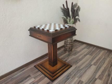 Chess table "Royal Classic" with Drawers, Ombre color, Glossy finish
