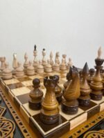 Chess Set: Chess Table "The Art of a Winner" with 2 Drawers, Ombre color, Glossy finish + glossy pieces "Elite" - Image 3