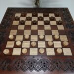 Exclusive Wooden Folding Chess Board 3 in 1: Chess, Checkers and Backgammon - Image 10