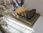 Wooden Chess Set: Glossy Chess board "Royal" + pieces "Knights" & "Cossacks" - Image 8