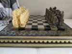 Wooden Chess Set: Glossy Chess board "Royal" + pieces "Knights" & "Cossacks" - Image 3