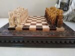 Glossy Chess set: Board "Waves of Aspiration Ombre" + pieces "Knights" / "Cossacks" - Image 3