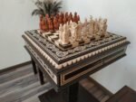 Chess Set: Chess Table "Bright Victory" with Drawers + 2 stools + chess pieces "Knights" & "Cossacks" - Image 5