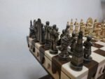 Chess Set: Chess Table "Streaks of Power" with Drawers + 2 stools + black pieces "Game of Thrones" - Image 6