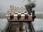 Wooden Chess Set: Chess Table "Streaks of Power" with Drawers + pieces "Classic Deluxe" - Image 4