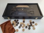Wooden Backgammon field with backgammon chips ,ash solid wood, pattern carving handmade, personalized, Gift for Dad, Christmas Annyversary - Image 9