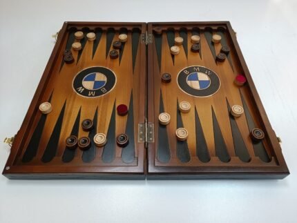 Wooden Backgammon field with backgammon chips ,ash solid wood, pattern carving handmade, personalized, Gift for Dad, Christmas Annyversary