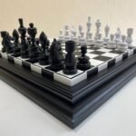 Сhess set "Black & White", Board with removable play field + pieces "Classic Deluxe" - Image 6