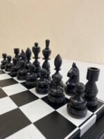 Сhess set "Black & White", Board with removable play field + pieces "Classic Deluxe" - Image 9