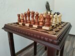 Chess set: Chess table "Royal Classic" decorated with beads + 2 stools + pieces "Elegant Classic" - Image 6