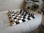 Classic Chess set: Glossy Chess Board "Black & White" + pieces "Elite" - Image 5