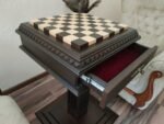 Wooden Chess set: Chess table "Royal Classic" with Drawers + 2 stools, dark color - Image 5