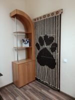 Beaded door curtain with Paw Design – Wooden handmade partition for animal lovers - Image 9