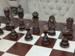Wooden Chess set: Chess table “Waves of Aspiration” Large sizes + pieces "Elegant Classic" - Image 6