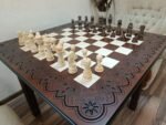 Wooden Chess set: Chess table “Waves of Aspiration” Large sizes + pieces "Elegant Classic" - Image 5