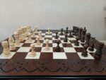 Wooden Chess set: Chess table “Waves of Aspiration” Large sizes + pieces "Elegant Classic" - Image 7