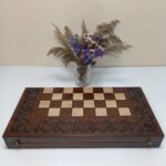 Exclusive Wooden Folding Chess Board 3 in 1: Chess, Checkers and Backgammon - Image 6