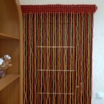 textured wood beaded curtain natural style