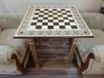 Wooden Chess Table "Waves of Aspiration" Light color - Image 2