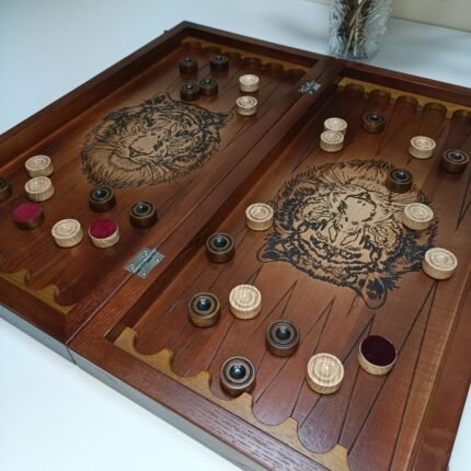 Wooden Folding Chess Board 3 in 1: Chess, Checkers and Backgammon