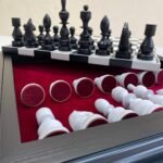 Сhess set "Black & White", Board with removable play field + pieces "Classic Deluxe" - Image 4