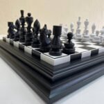 Сhess set "Black & White", Board with removable play field + pieces "Classic Deluxe" - Image 5