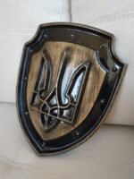Ukrainian Trident symbol, Coat of arms of Ukraine from ash carving wood, super gloss, Wall panel, wooden Decor, handmade , Ukrainian Art