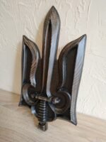 Coat of arms of Ukraine from ash wood with Black patina, wooden Wall Decor handmade Ukrainian Trident symbol, Trizub, Ukrainian Art for Gift - Image 4