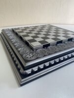 Wooden Chess board "Black & Silver" Removable Playfield, Storage for pieces - Image 3