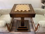 Wooden Chess Table "The Art of a Winner" with 2 Drawers, Ombre color, Glossy finish - Image 2