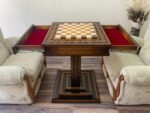 Wooden Chess Table "The Art of a Winner" with 2 Drawers, Ombre color, Glossy finish - Image 5