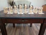 Wooden Chess set: Chess table “Waves of Aspiration” Large sizes + pieces "Elegant Classic" - Image 3