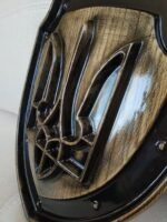 Ukrainian Trident symbol, Coat of arms of Ukraine from ash carving wood, super gloss, Wall panel, wooden Decor, handmade , Ukrainian Art - Image 7