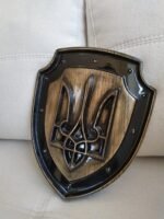 Ukrainian Trident symbol, Coat of arms of Ukraine from ash carving wood, super gloss, Wall panel, wooden Decor, handmade , Ukrainian Art - Image 2
