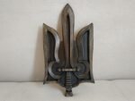 Coat of arms of Ukraine from ash wood with Black patina, wooden Wall Decor handmade Ukrainian Trident symbol, Trizub, Ukrainian Art for Gift