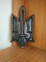 Coat of arms of Ukraine from ash wood with Black patina, wooden Wall Decor handmade Ukrainian Trident symbol, Trizub, Ukrainian Art for Gift - Image 10
