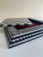Wooden Chess board "Black & Silver" Removable Playfield, Storage for pieces - Image 5