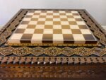 Wooden Chess Table "The Art of a Winner" with 2 Drawers, Ombre color, Glossy finish - Image 3