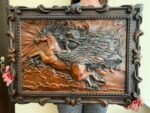 Wooden carved Panel "Girl & Pegasus", VERY LARGE Unicorn Fantasy,wood decor, handmade picture , ash wood premium, living room, Annyversary - Image 9