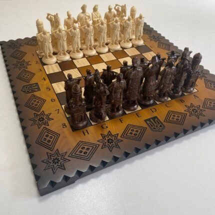 Chess set: Board "Star of Life" Color Ombre + pieces "Cossacks"