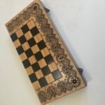 Wooden Chess set 3-in-1: Folding Chess Board + Сheckers + Backgammon + chess pieces "Knights" / "Armed Forces of Ukraine" - Image 7