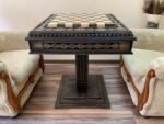 Wooden Chess Table "Bright Victory" with 2 Drawers, decorated with beads - Image 7