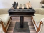 Chess Set : Wooden Chess Table "Black stone" with drawers + chess pieces "Classic Deluxe" - Image 2