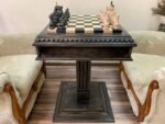 Chess Set : Wooden Chess Table "Black stone" with drawers + pieces "Elite" - Image 2